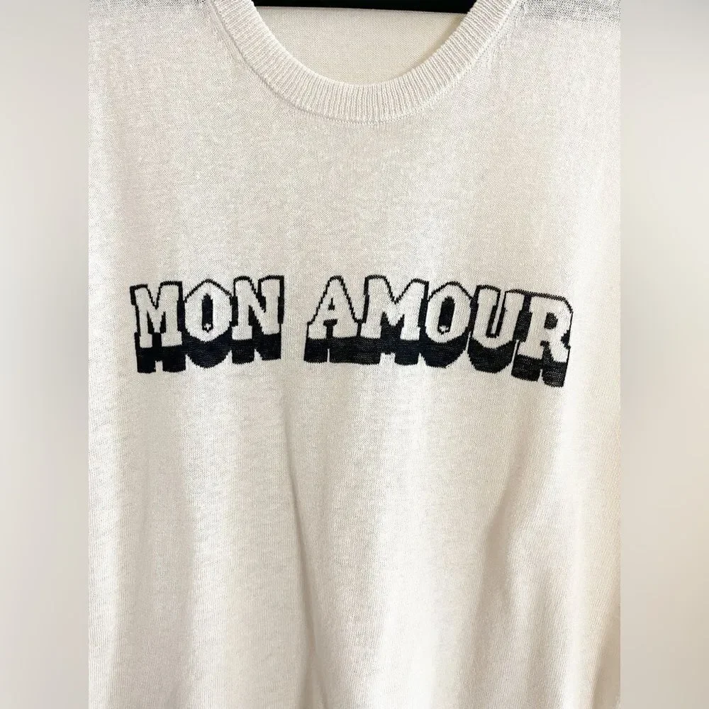 Zadig & Voltaire Nida Mon Amour Sweater vest in cream top Large